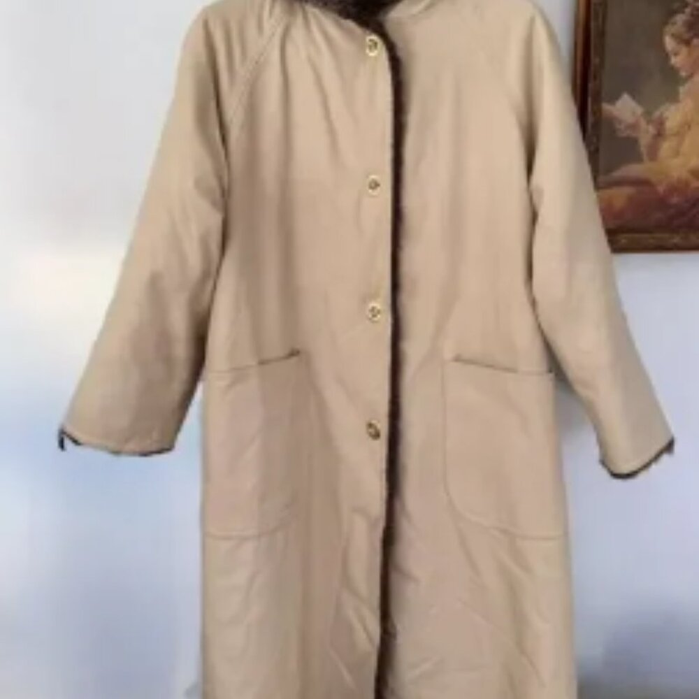 Vintage Bonnie Cashin Weatherwear Turn Lock Coat Fur Lined ILGWU Workers Union